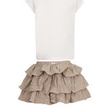 Ivory Top and Skirt Set