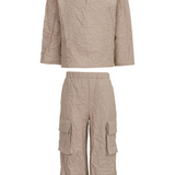 Beige Shirt & Trouser Set