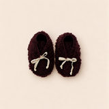 Teddy Baby Booties | Burgundy