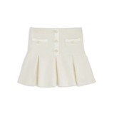 Hattie Pleated Button Detail Skirt  | Creame
