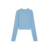 Livi Ribbed Long Sleeve Tee | Glacier Blue