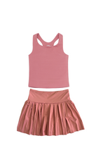 Load image into Gallery viewer, Sizes 10  &amp; 12- Dusty Rose Longline Crop &amp; Rose Skort
