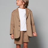 Cotton Gabardine Shorts - Brown