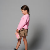 Cotton Gabardine Shorts - Brown