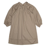 Taupe Popeline Embroidered Dress