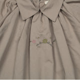 Taupe Popeline Embroidered Dress