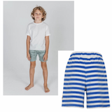 White Tshirt & Terry Striped Shorts Bundle