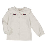 Louise, jupe and top smockée en tartan marine/bordeaux set