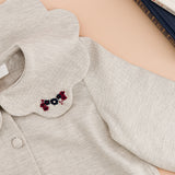 Louise, jupe and top smockée en tartan marine/bordeaux set