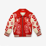 Wool and Leather Boho Zip Front Jacket