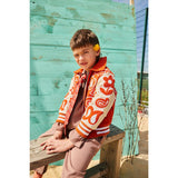 Wool and Leather Boho Zip Front Jacket