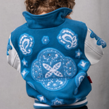 Wool and Leather Boho Zip Front Jacket