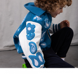 Wool and Leather Boho Zip Front Jacket