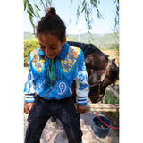 Wool and Leather Boho Zip Front Jacket