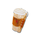 Hand-Painted Heart Coffee Cup Acetate Claw Hair Clip