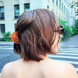 Hand-Painted Mini Bow Croissant Claw Hair Clip