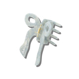 Hand-Painted Coquette Bow Claw Hair Clip | Grey
