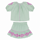 Colette Blouse & Cecile Skirt Set | Sage Green