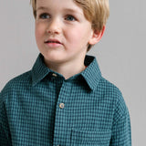 Scott Shirt | Seafoam Green Navy Blue