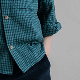 Scott Shirt | Seafoam Green Navy Blue