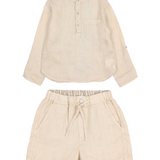 Linen Kurta Shirt & Bermuda Shorts set