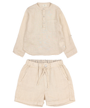 Load image into Gallery viewer, Linen Kurta Shirt &amp; Bermuda Shorts set
