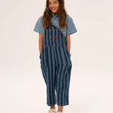 Denim Striped Dungarees
