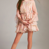 Anyssa Floral Mini Dress | Peach