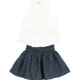 Summer Top & Embroidery Skirt set