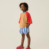Blue Stripes Washed Shorts