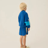 Blue Color Block Shorts