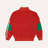 Color Block Zipped Sweatshirt | Red