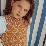 Louise Reversible Vest | Caramel Green Flower