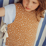 Louise Reversible Vest | Caramel Green Flower
