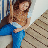 Louise Reversible Vest | Caramel Green Flower