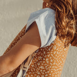 Louise Reversible Vest | Caramel Green Flower