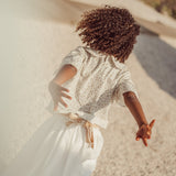 Bordalo Embroidered Midi Skirt | Ecru Ochre