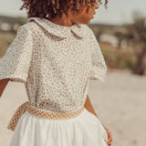 Bordalo Embroidered Midi Skirt | Ecru Ochre