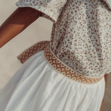 Bordalo Embroidered Midi Skirt | Ecru Ochre