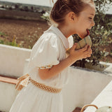 Bordalo Embroidered Midi Skirt | Ecru Ochre