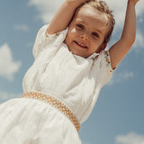 Bordalo Embroidered Midi Skirt | Ecru Ochre