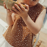 Louise Reversible Vest | Caramel Green Flower