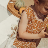 Louise Reversible Vest | Caramel Green Flower