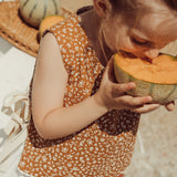 Louise Reversible Vest | Caramel Green Flower