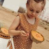 Louise Reversible Vest | Caramel Green Flower