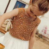 Louise Reversible Vest | Caramel Green Flower