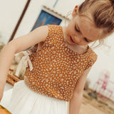 Louise Reversible Vest | Caramel Green Flower