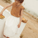 Louise Reversible Vest | Caramel Green Flower