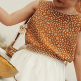 Louise Reversible Vest | Caramel Green Flower