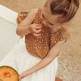 Louise Reversible Vest | Caramel Green Flower